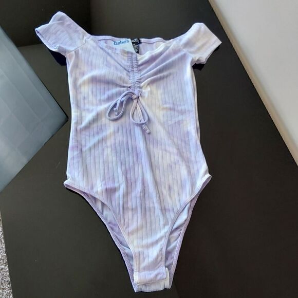 Rue21 Bodysuit Sz XS Lilac/Light blue tye dye - Picture 1 of 6